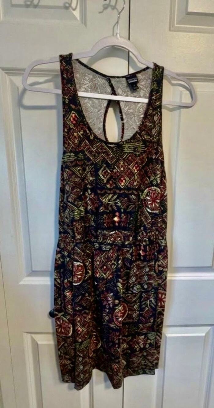 Patagonia Women's Size Small Sleeveless Geometric Print Dress with Keyhole Back
